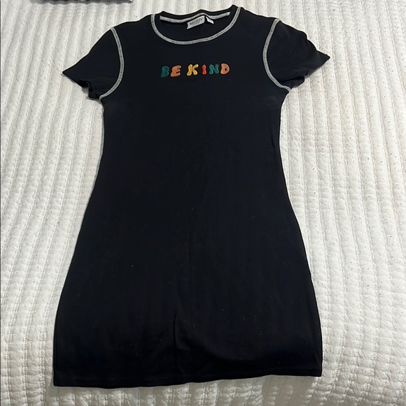 Mighty Fine Dresses & Skirts - Mighty Fine Black T-Shirt Dress with White Stitching